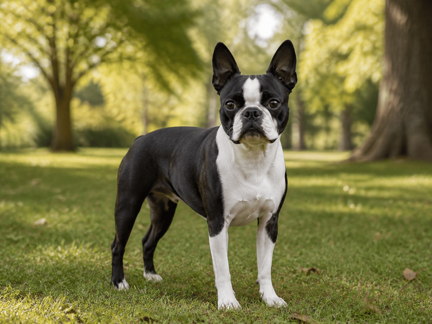 Boston Terrier outdoors