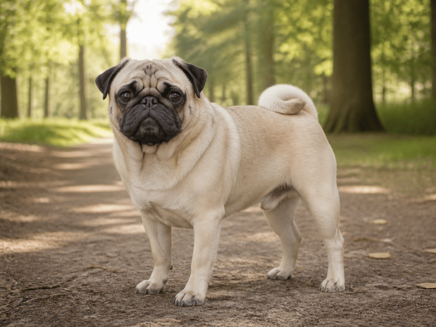 Pug outdoors